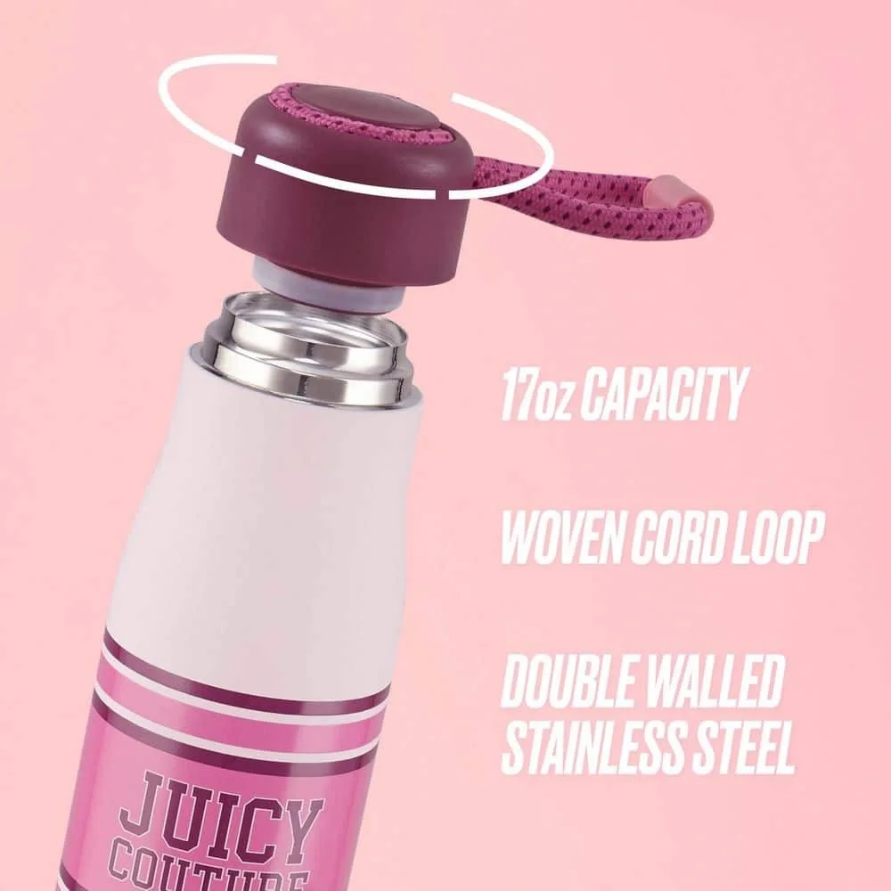 JUICY COUTURE  Pink and White Water Bottle - Picture 3 of 5